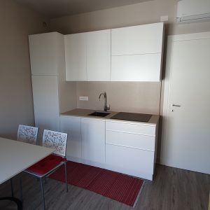 Cucina Compatta Bianca dal Design Minimal per Spazi Ridotti